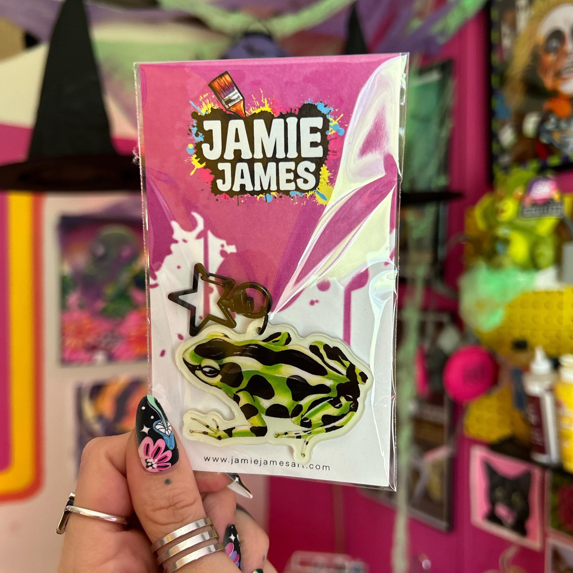 Poison Dart Frog Keychain - Glow In The Dark